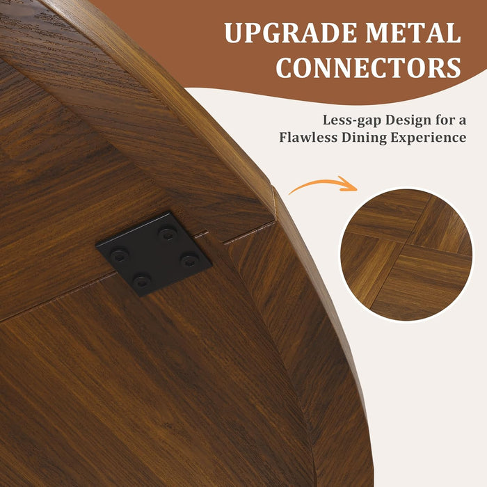 ContemporarySolidWood 47InchRoundDiningTable ForSix