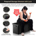 30 Inch Fireproof Waterproof Locking Storage Ottoman