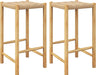 26" Counter Height Wood Bar Stools Set of 2, Boho Rattan Barstools, Max Load 330 Lbs, Armless Saddle Kitchen Stools, Backless Wicker Bar Stools for Kitchen Counter Indoor Outdoor