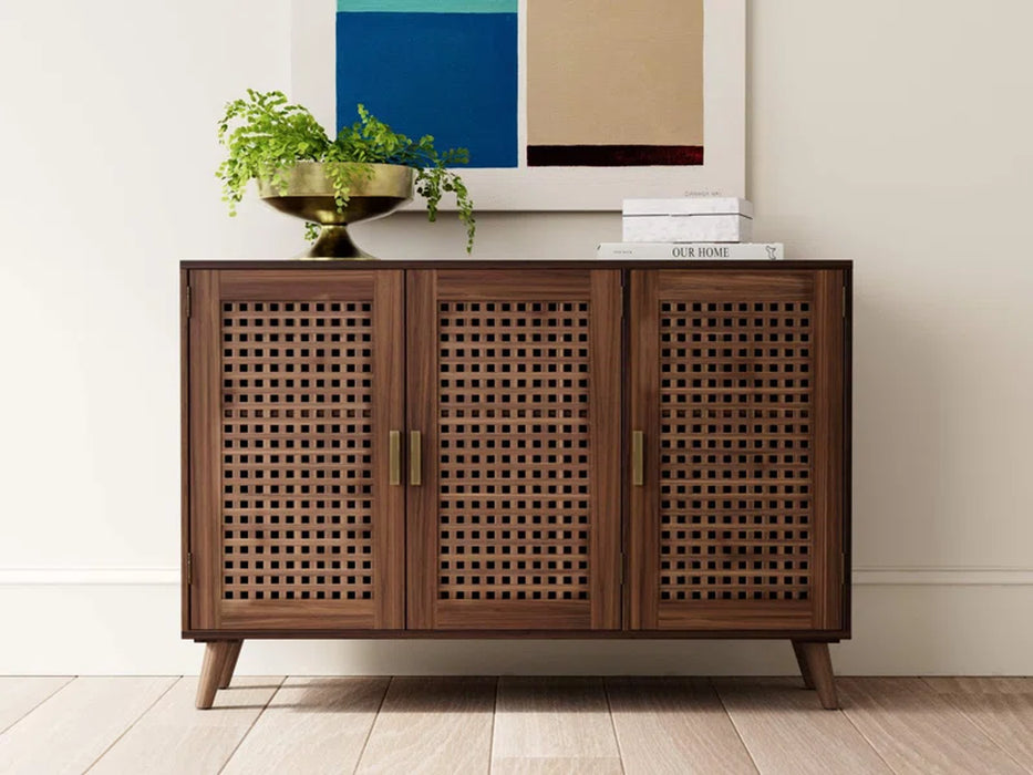 Aulbrey 44" Wide Lattice Doors Sideboard with Solid Legs