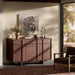 47.2" Buffet Cabinet with Storage, Skeleton Line Design, Walnut | Sideboard with Drawers, Mid Century Modern Accent Cabinet with Wood Gain, Console Cabinets for Living Dining Room Entryway