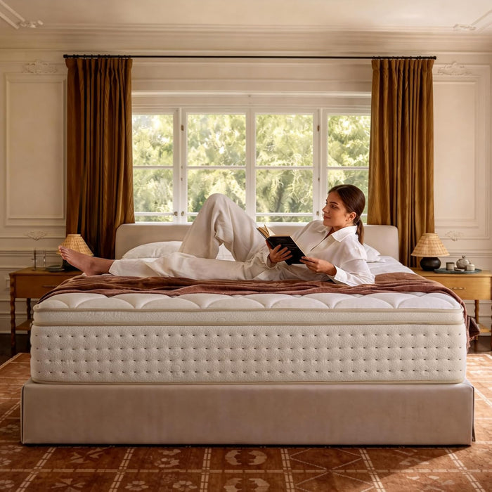 14 Inch King Size Mattress Hybrid King Mattress with Memory Foam & Pocket Coils, Medium Firm, Motion Isolation, Pressure Relief, Certipur-Us (White, King)