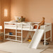 L-Shaped Twin Size Loft Bed with Ladder