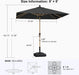 Patio Umbrella with Base 8' X 8' Table Wood-Grain Finish, Black