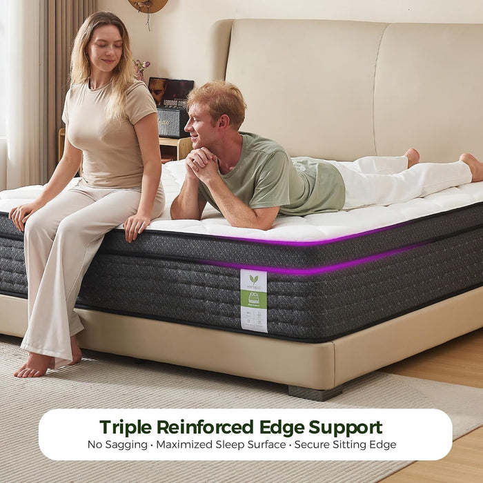 Twin Mattress10 Inch: Medium Firm Hybrid Twin Size Mattress for Contour Comfort, Spine Support, Pressure Relief, Memory Foam and Zoned Pocket Springs Twin Bed Mattress in a Box, Certipur-Us