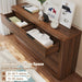 Fluted 6 Drawer Wood Dresser,Farmhouse Chest for Bedroom Entryway,Walnut