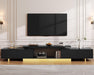 Extendable Entertainment Center 63 to 89 Inches, Modern TV Stand with 2 Door Cabinets and Open Shelf, Adjustable Length TV Console for Living Room, Black