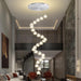 Crystal Ball Chandelier for High Ceiling Modern Glam Crystal Chandelier Lighting for Foyer Enterway Long Staircase 25 Light Silver