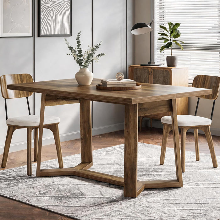 47-Inch Rustic Brown Rectangular Dining Table Geometricbase