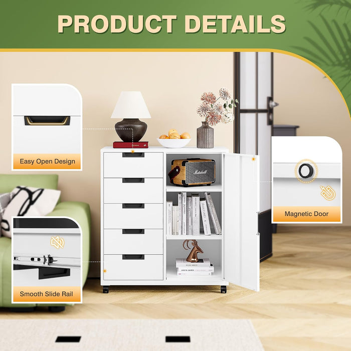 White Storage Cabinet With Adjustable Shelves Office