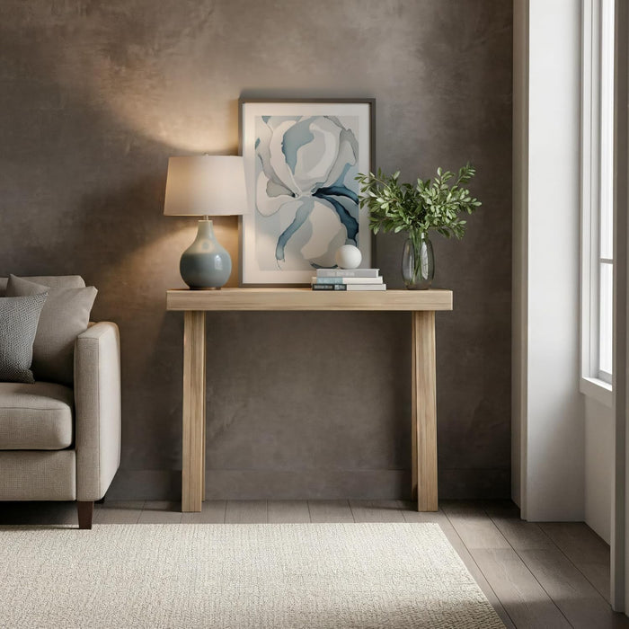 Solid Wood Console Table, 36 Inch, Sofa Table, Narrow Entryway Table for Hallway, behind the Couch, Living Room, Foyer, Easy Assembly, Blonde