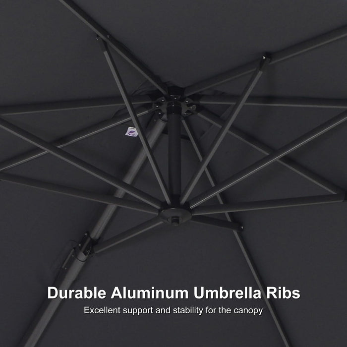Poolside Shade Umbrella 8' X 8' Low Seating Areas Grey | Perfect Poolside Shade, Raise & Lower Canopy, Adjustable Tilt, Poolside Design, Lower Shade Coverage for More Cooling Comfort