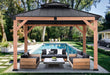 Wood Gazebo 11X11 - Outdoor Patio Wooden Gazebo with Hardtop Metal Double Roof for Garden, Backyard and Deck (Double Roof)