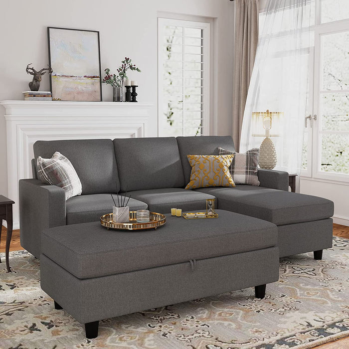 Reversible Sectional Sofa with Ottoman Chaise