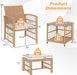 5 Pieces Patio Wicker Conversation Set, Outdoor Furniture Set