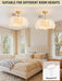 26" Boho Rattan Gold Fandelier Ceiling Fans with Lights and Remote Control