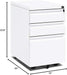 Locking 3-Drawer Rolling File Cabinet