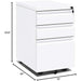 Locking 3-Drawer Rolling File Cabinet