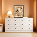 PureWhite Nine Drawer Dresser 59 Inches StorageBin
