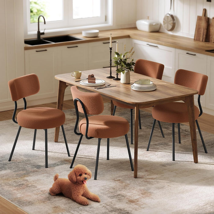 Boucle Dining Chairs Set of 4, Upholstered Kitchen Chairs