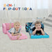 Kids Sofas Children'S Sofa Bed Baby'S Upholstered Couch Sleepover Chair Flipout Open Recliner（Blue）