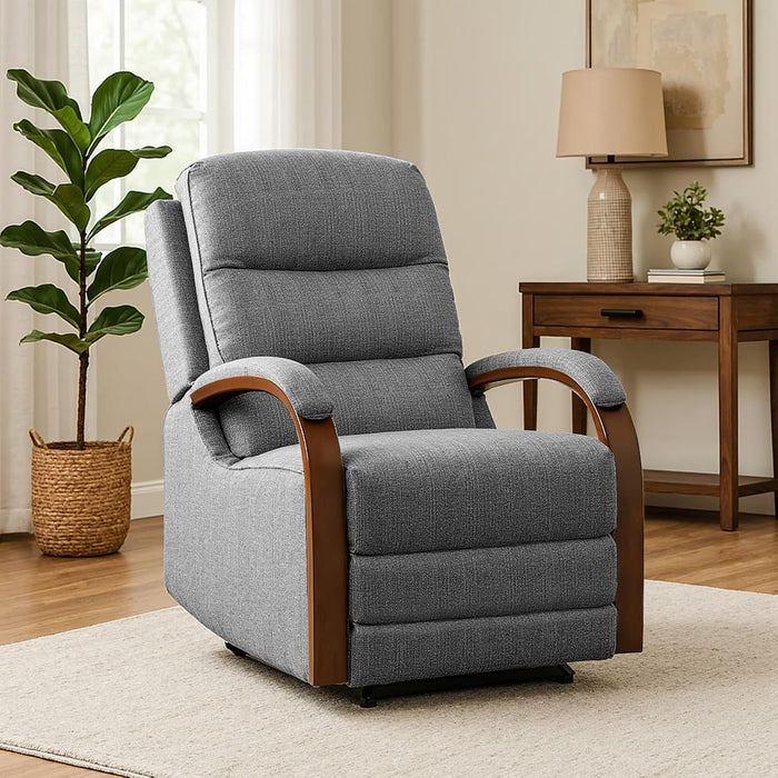 FLEXISPOT Dual Motor Power Lift Recliner Chair for Elderly, Electric Lay Flat Reclining Chair with Massage & Heat, Side Pockets, Fabric Single Sofa for Living Room