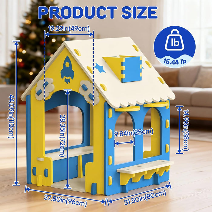 Kids Playhouse with EVA Material: Indoor Playhouse for Kids Ages 2-6 - Fort Building Kit for Toddler Creative Play, Toys for Boy Girl Birthday Christmas