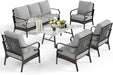 , 6 PCS Metal Patio Conversation Set