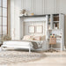 Queen Murphy Bed With Sofa Desk Storage WhiteGlossFinish