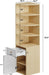 Corner Bookshelf and Bookcase, 71" H Wooden Book Shelves 4 Tier with Drawers and Storage Cabinet for Living Room, Office, Bedroom, Oak and White