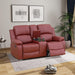 Manual Leather Recliner Sofa Set for Living Room Furniture Set,Leather Recliner Couch Set for Home/Office,Leather Reclining Sofa Set for 3-Pieces(Sofa+Loveseat+Chair) Red
