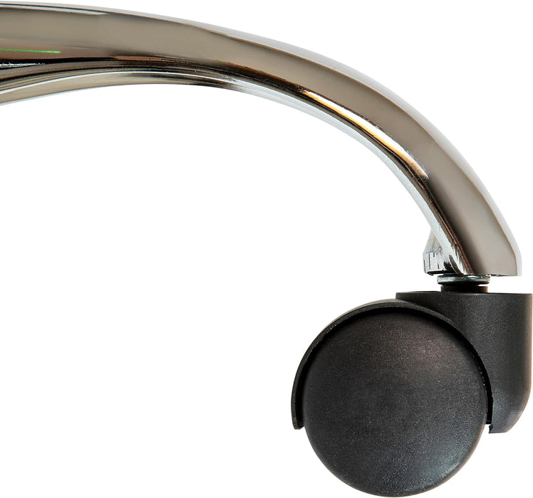 Whitney Mid-Back Swivel Leathersoft Desk Chair with Padded Seat and Armrests, Adjustable Height Padded Office Chair, Gray/Chrome