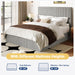 Full Bed Frame, Upholstered Platform Bed, Adjustable Vertical Channel Tufted Headboard, Corduroy Fabric, Modern Low Profile, Wooden Slats, No Box Spring Needed, Easy Assembly, Light Grey