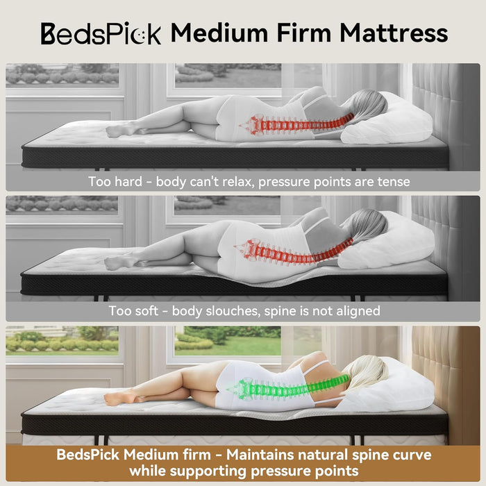 Queen 12Inch Hybrid Mattress With UltraMemory Foam