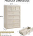5 Drawers Dresser for Bedroom, 45.7" Tall Large Dresser & Chests of Drawers with Metal Handle, Clothes Storage Organizer Dresser W/Natural Texture for Bedroom, Living Room-Grey White