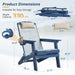 Folding Adirondack Chairs Set of 2, HDPE and Woven Mesh, Blue
