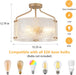 Gold 16Inch SemiFlush Ceiling Light Fixture Radiant