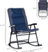 2 Piece Outdoor Patio Furniture Set with 2 Folding Padded Rocking Chairs, Bistro Style for Porch, Camping, Balcony, Navy Blue