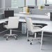 Desk Chair Modern Office Chair with Wheels PU Leather Mid-Back Rolling Chair for Office, Teen, and Bedroom Desks (White)
