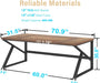 Rustic Large Home Office Desk, Modern Wood Computer Desk for Two Person