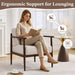 Beige Upholstered Mid Century Accent Armchair 27.1in