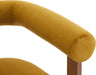 Luxurious Mustard Velvet Barrel Chair Solid Walnut