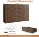 55" Wide Fluted 8-Drawer Double Dresser for Bedroom, Walnut