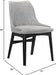 Azalea Fabric Wood Dining Side Chairs-Set of 2, 19" SH, Gray/Black