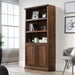 Select Book Shelf, Bookshelf with Storage, Library Bookcase with Doors and Adjustable Shelves, in Grand Walnut