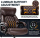 Big and Tall Office Chair for Heavy People, 500LBS High Back Extra Wide Heavy Duty Executive Office Chair Comfortable for Home Office, Large Computer Desk Chair with Adjustable Lumbar Support Brown