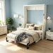 Queen-Size Murphy Desk Bed White-High-Gloss Finish