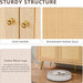 Buffet Cabinet with Set of 2 Storage, Kitchen Storage with 3 Rattan Decorated Doors, Accent Cabinet Sideboard for Dining Room, Living Room, Entryway, Hallway, Natural