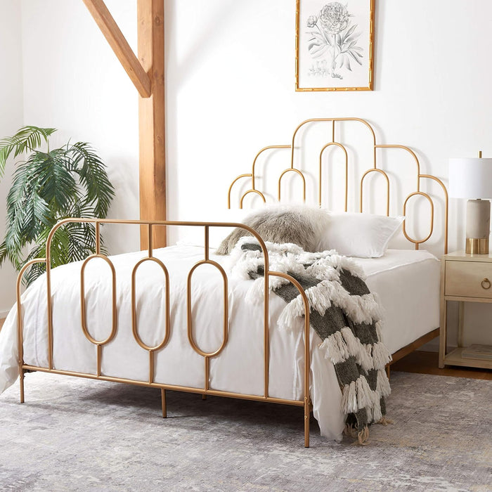 Home Paloma Retro Gold Bed, Queen