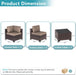 5 Pieces Patio Furniture Set Wicker Patio Conversation Set, Outdoor Sectional Furniture W/Coffee Table & Washable Seat Cushions-Sand